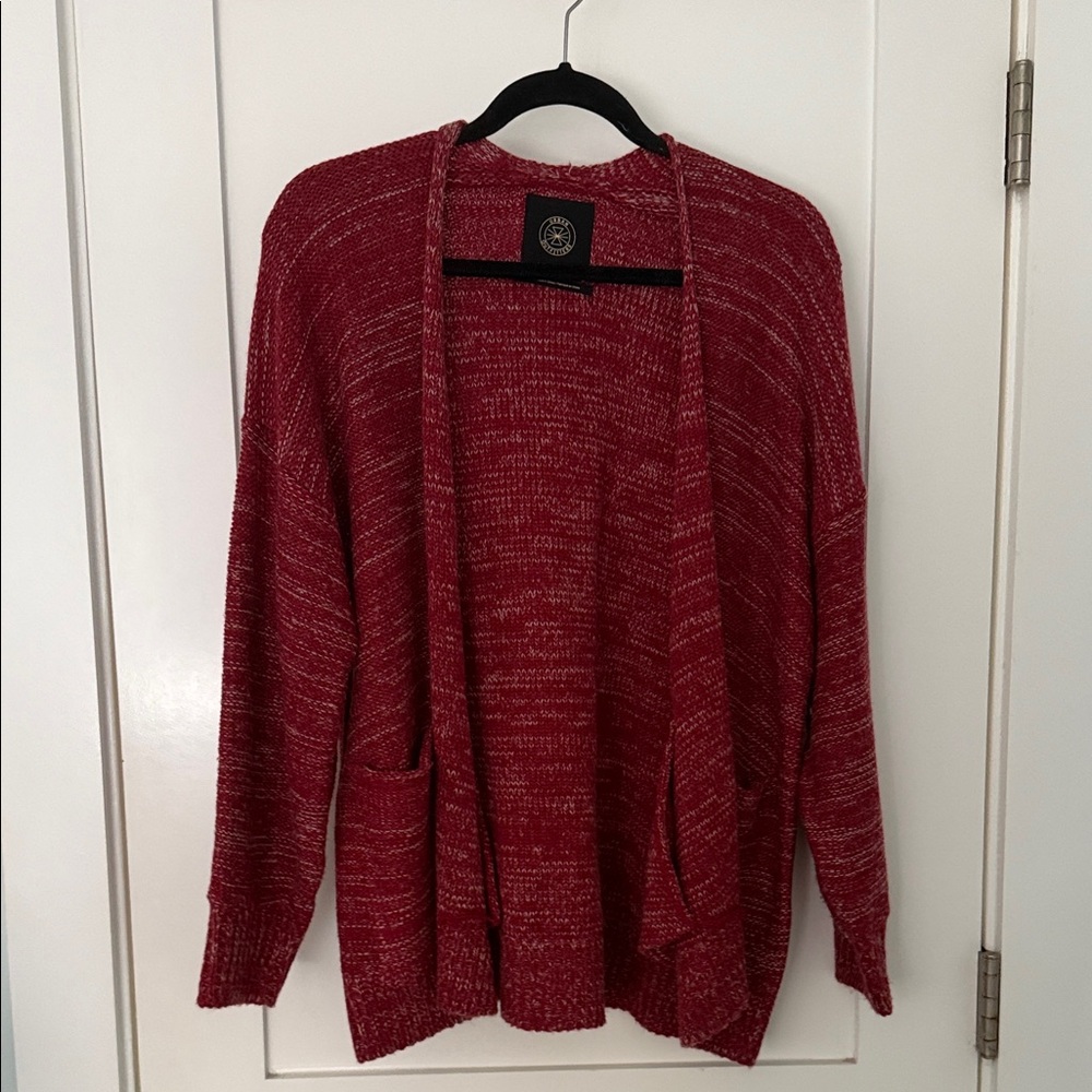 Cozy Red Women's Cardigan